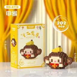 image-Zodiac Cartoon Mini Animal Building Blocks - Fun & Educational Toy Set