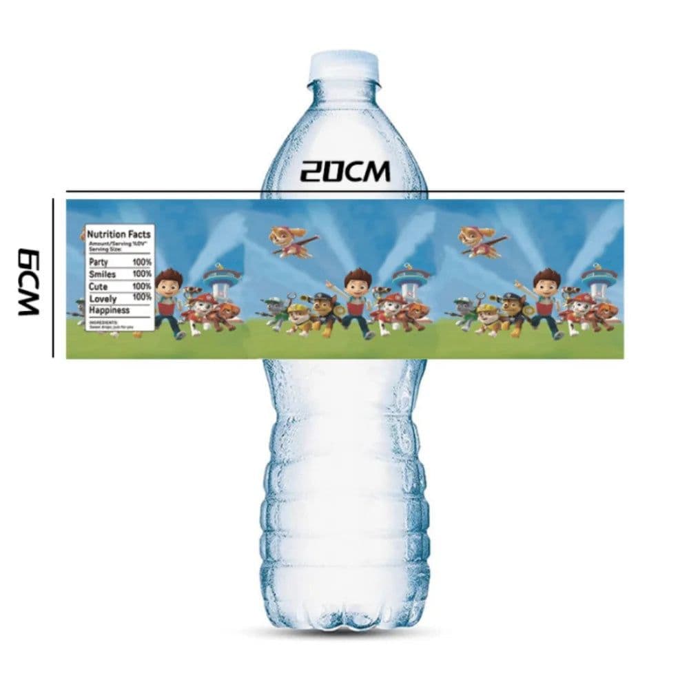 image-TAKARA TOMY PAW Patrol Water Bottle Labels - Party Decoration Supplies