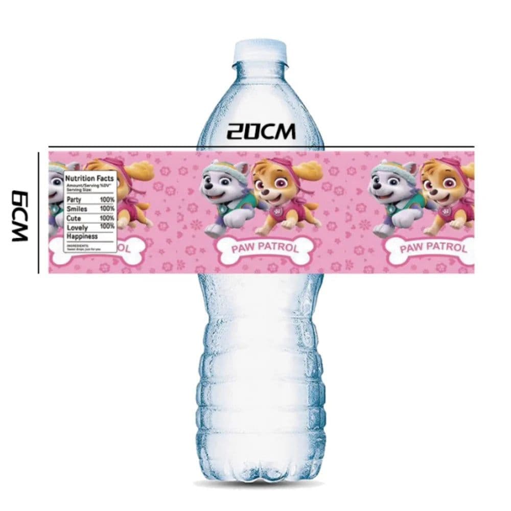 image-TAKARA TOMY PAW Patrol Water Bottle Labels - Party Decoration Supplies