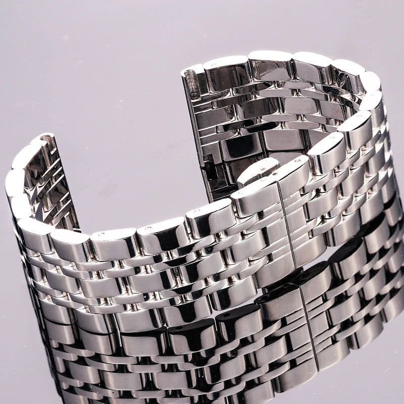 image-HENGRC Stainless Steel Watchband Bracelet - Durable and Adjustable 18mm-24mm