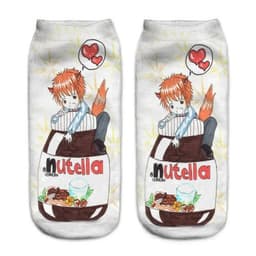 image-AnBnCn Funny Nutella 3D Printed Casual Socks - Kawaii Gift Delight