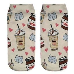 image-AnBnCn Funny Nutella 3D Printed Casual Socks - Kawaii Gift Delight