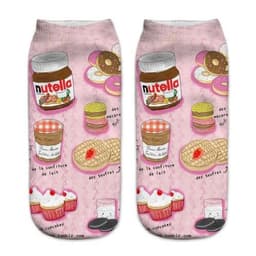 image-AnBnCn Funny Nutella 3D Printed Casual Socks - Kawaii Gift Delight
