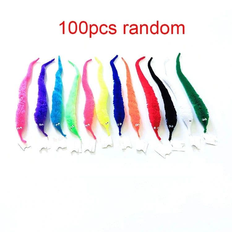 image-Twisty Worm Magic Toys - Easy-to-Use Fuzzy Party Favors for Kids