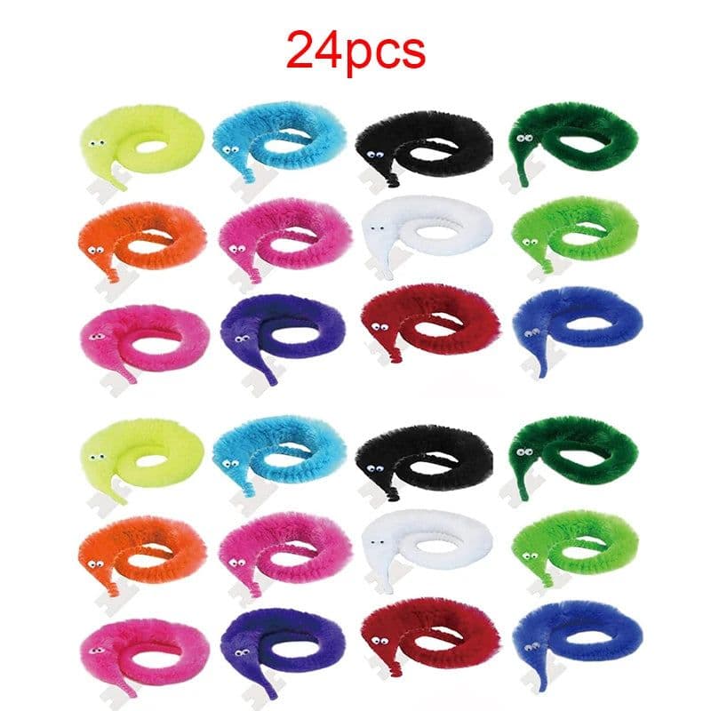 image-Twisty Worm Magic Toys - Easy-to-Use Fuzzy Party Favors for Kids