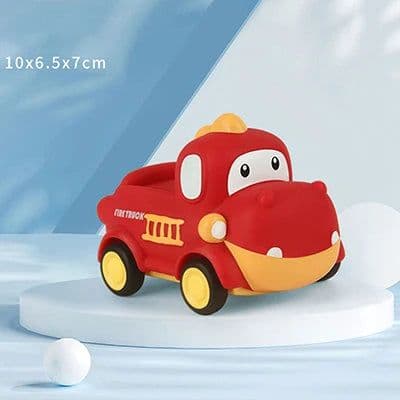 image-Baby Car Toys - Friction Powered Soft Rubber Vehicle for Infants 6-12 Months