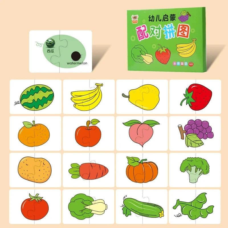 image-Montessori Toddler Puzzle Cards - Engaging Matching Game for Kids