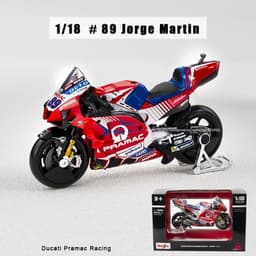 image-Maisto 1:18 Ducati Pramac Racing Alloy Model - Authentic Diecast Motorcycle