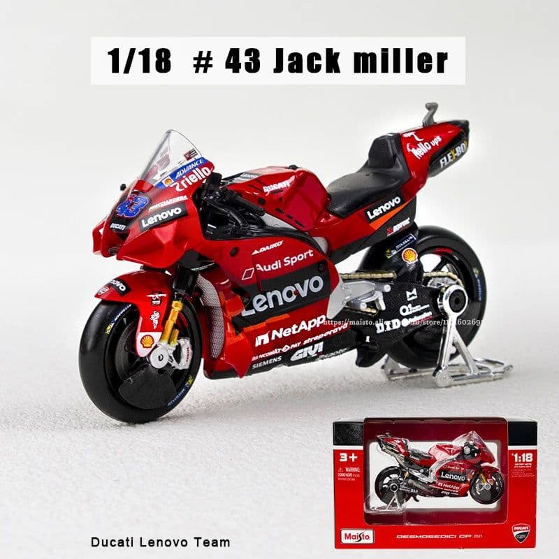 image-Maisto 1:18 Ducati Pramac Racing Alloy Model - Authentic Diecast Motorcycle