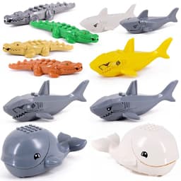 image-Jiu Feng Yan Classic Animals Whale City ZOO Building Blocks for Kids