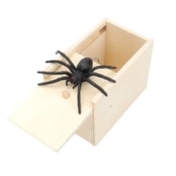 image-Wooden Mini Spider Prank Box - Fun Scare Toy for Kids & Adults Halloween Gift