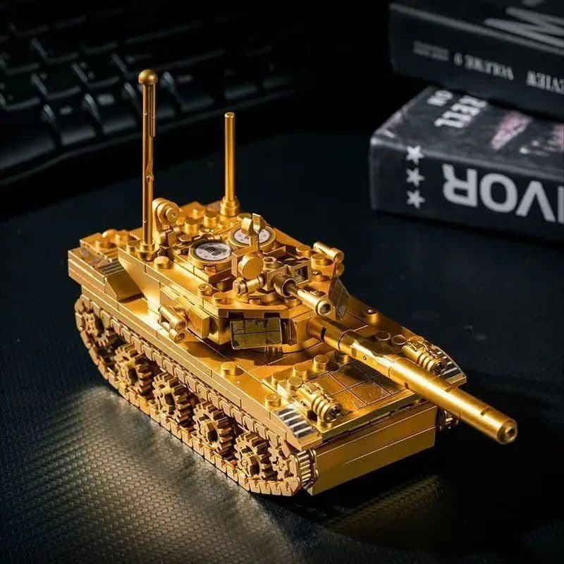 image-Military Heavy Tank Building Blocks - Engaging Assembly Toy for All Ages