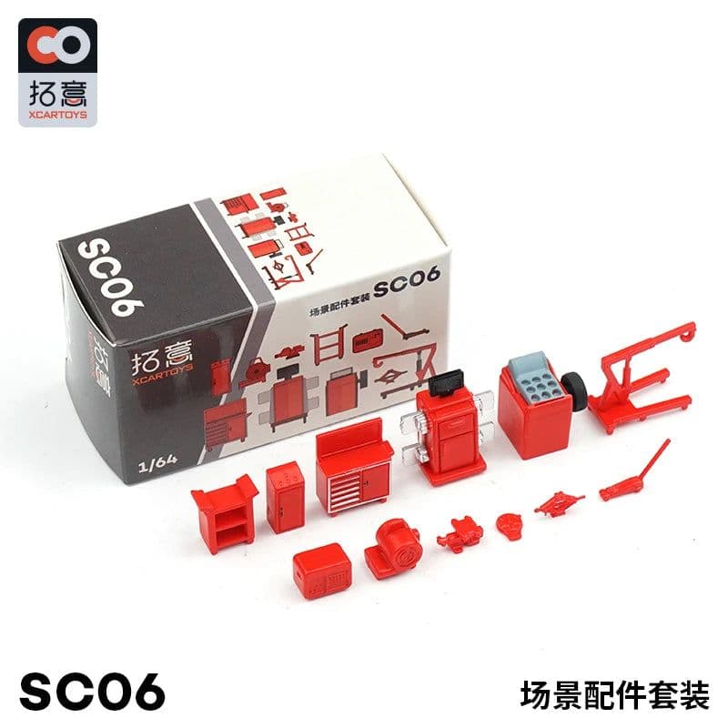 image-XCARTOYS 1/64 Diecast Car Maintenance Tools Set for Model Scenes