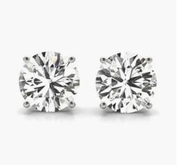 image-Brilliant 0.80ct Moissanite 14K White Gold Stud Earrings for Women