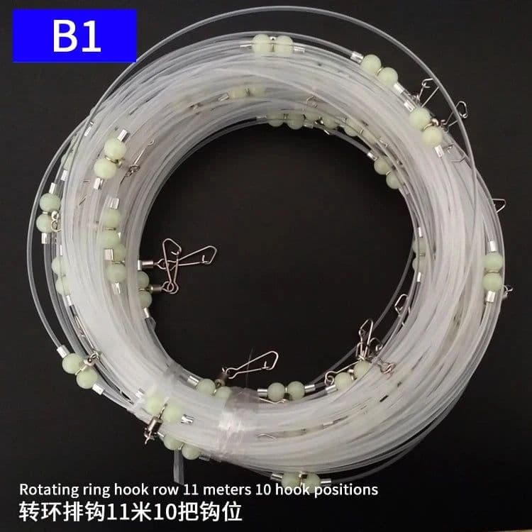 image-PD Fishing Gear Sea Fishing Row Hook Longline Handle Boat Fishing Row Line Bottom Hook Tandem Hook Set