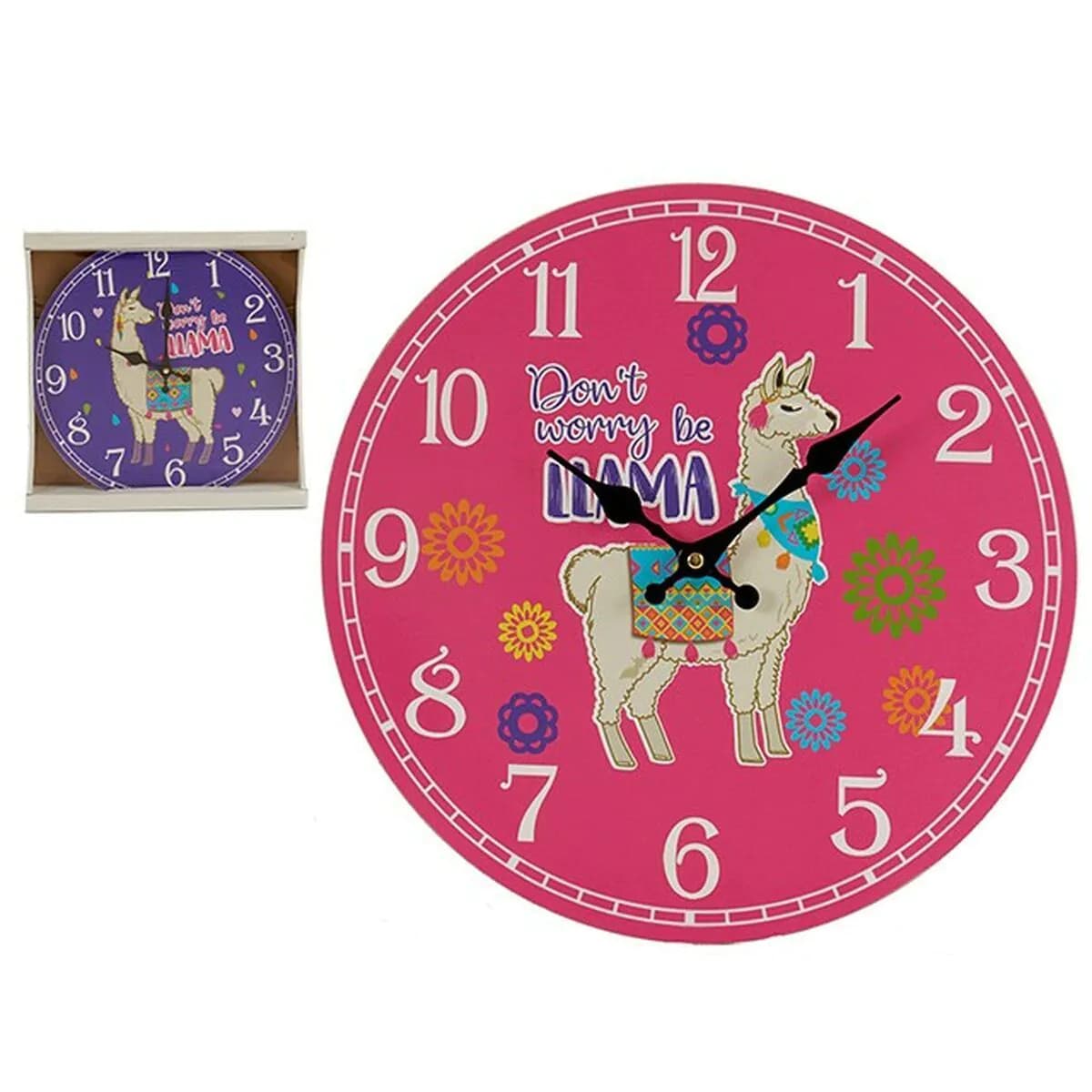 image-Wall Clock Gift Decor Llama