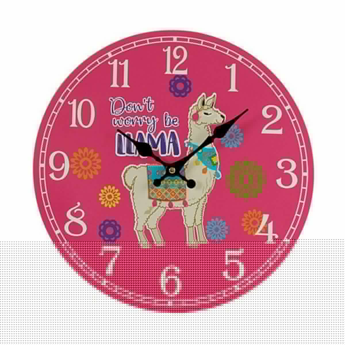 image-Wall Clock Gift Decor Llama