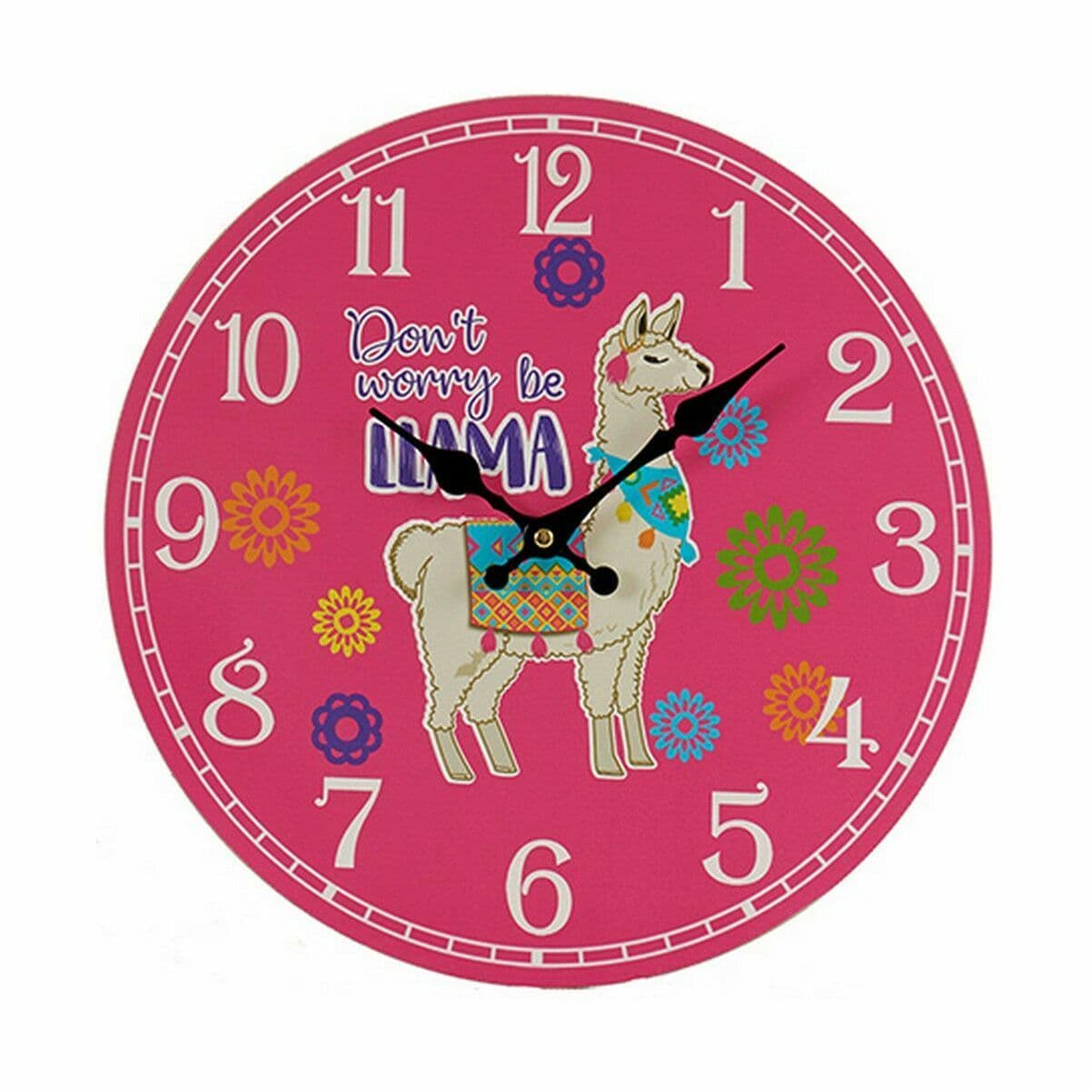 image-Wall Clock Gift Decor Llama