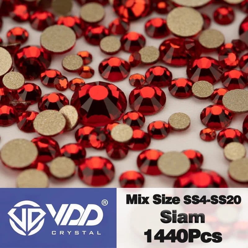 image-VDD SS4-SS20 Mix Size Clear Crystal Non-Hotfix Gold FlatBack Rhinestones Decorations DIY Glitter Stones 3D Nail Art Accessories