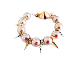 image-Handmade statement bracelet with vintage rose pearls, Swarovski