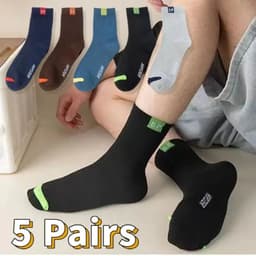 image-10/5/3pairs Breathable Con Sports Stockings Men Bamboo Fiber Autumn and Winter Men Socks Sweat Absorption Deodorant Business Sox