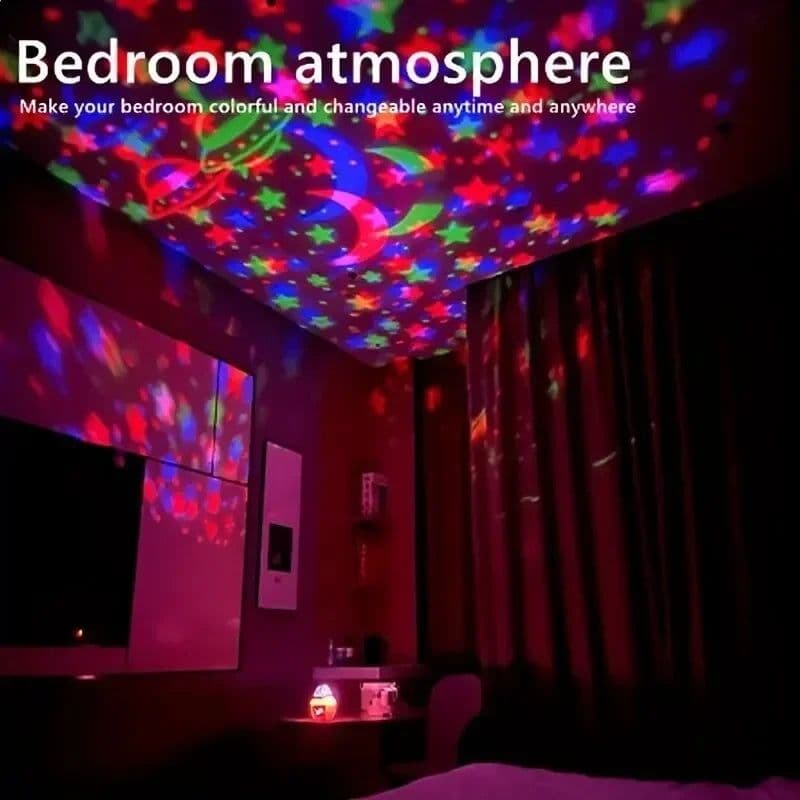 image-LED Starry Sky Night Lights USB Rotating Projector Lamp Magic Ball Moon Star Christmas Lights Home Room Atmosphere Decorations
