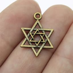 image-WYSIWYG 20pcs 22mm Antique Silver Color Antique Bronze Plated Star Of David Pendants Star Of David Charm David Star Pendant