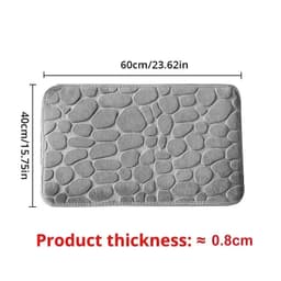 image-1pc embossed fiber carpet, bathroom living room anti slip mat, pebble floor mat, household items