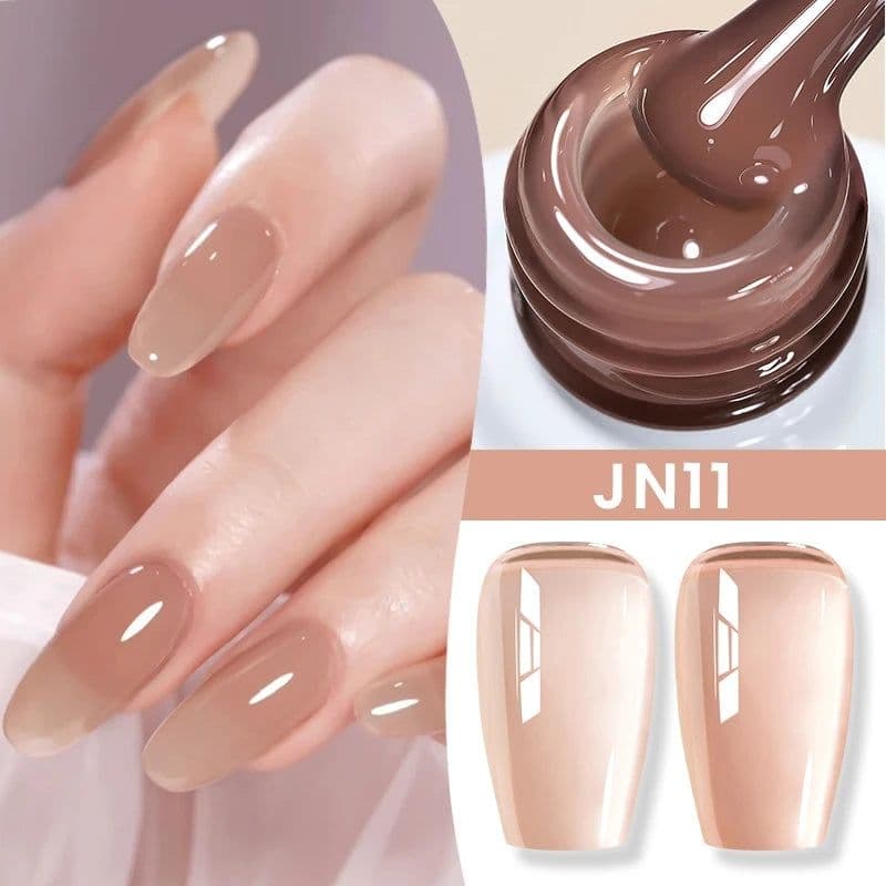 image-BORN PRETTY Milky White Jelly Nude Gel Nail Polish 10ml White Translucent Soak Off Gel Vernis Semi Permanent Need UV Light Cure