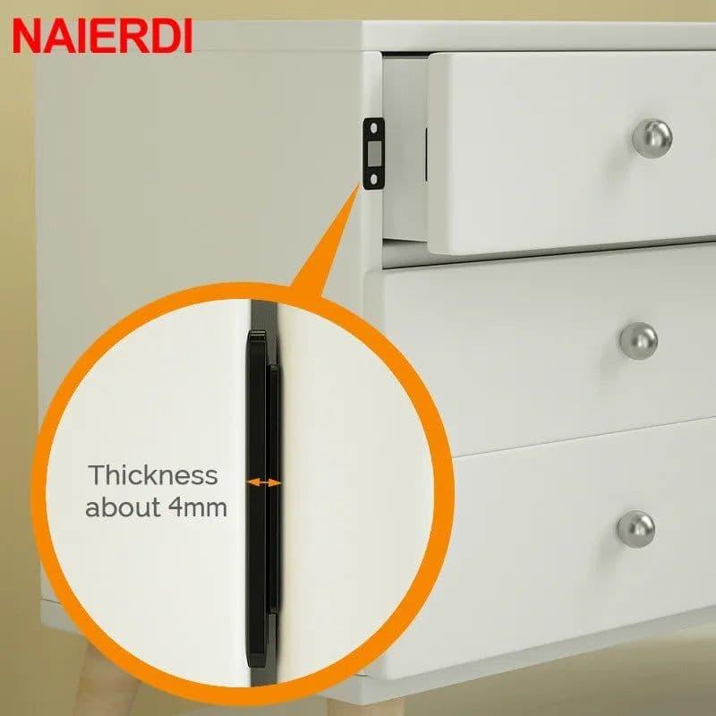image-NAIERDI 2pcs/Set Magnetic Cabinet Catches Magnet Door Stops Hidden Door Closer With Screw For Closet Cupboard Furniture Hardware