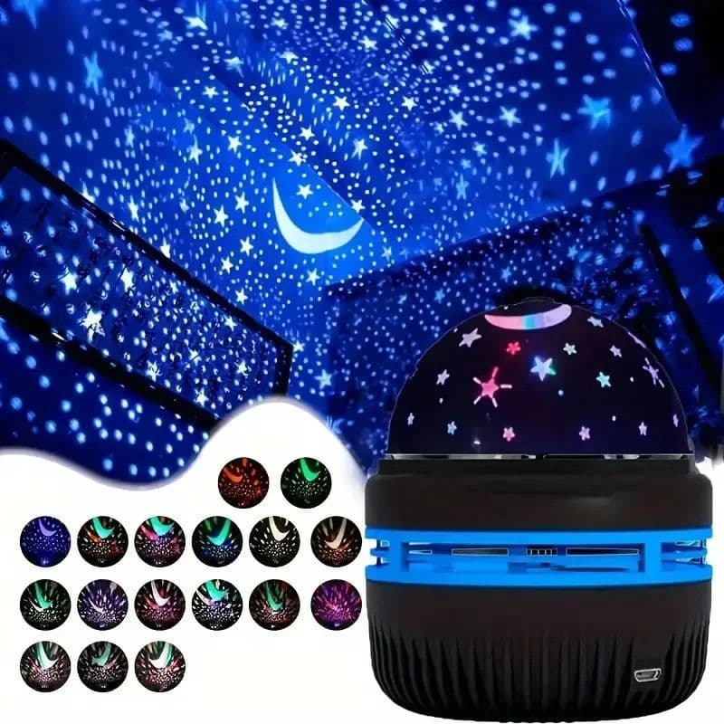 image-LED Starry Sky Night Lights USB Rotating Projector Lamp Magic Ball Moon Star Christmas Lights Home Room Atmosphere Decorations