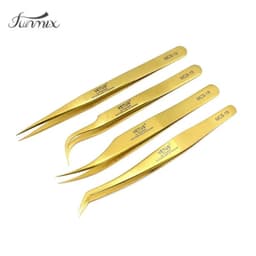image-100%Vetus MCS Series Golden colors Premium Beauty Makeup Tweezers for Eyelashes Extension Pinzas Super precision