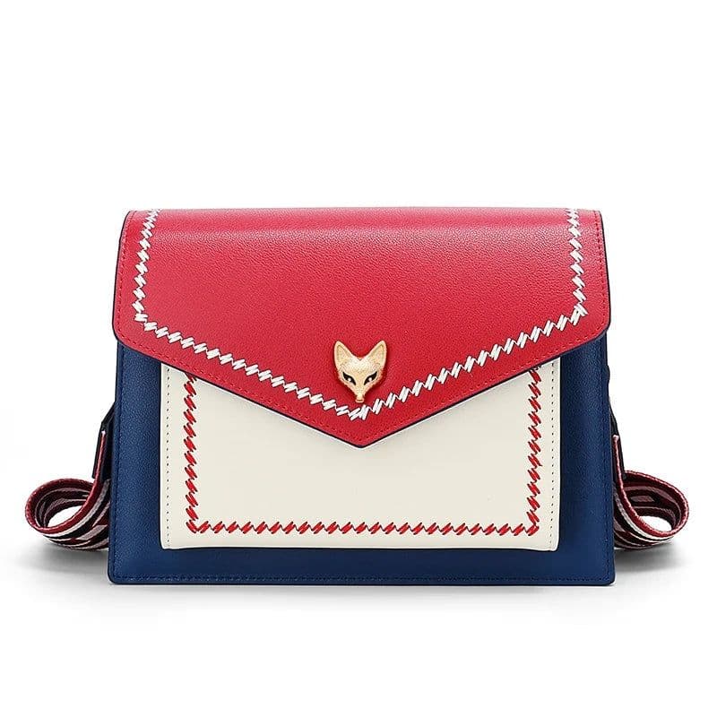 image-FOXER Brand Women Messenger Crossbody Bag Lady Colorful Panelled Flap Designer Shoulder Bag Fashion Split Leather Bag For Female