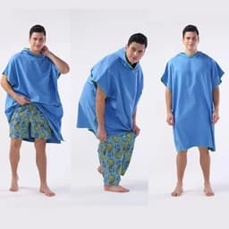 image-Surf Poncho Changing Towel Hooded Robe Microfiber Beach Blanket Bath Towel Swim Towel Wetsuit Beach Poncho for Adults
