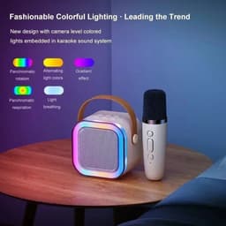 image-NEW Hot K12 Bluetooth Speaker Portable Home Cute Karaoke Mini Wireless Audio with Microphone K Song Family Singing Machine