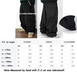 image-2025 Men Baggy Ski Pants Waterproof 10000 Windproof Loose Snowboarding Pants 3L Snowpants Outdoor Hip-hop Ski Cargo Pants Men