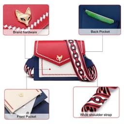 image-FOXER Brand Women Messenger Crossbody Bag Lady Colorful Panelled Flap Designer Shoulder Bag Fashion Split Leather Bag For Female