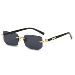 image-Rimless Sunglasses Rectangle Fashion Popular Women Men Shades Small Square Sun Glasses For Female Male Summer Traveling Oculos