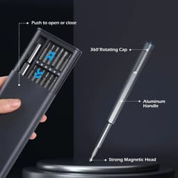 image-Precision Screwdriver Set 25 in 1 Phillips Torx Hexagonal Flat Head Magnetic Screwdriver Head for iPhone PC Watch Camera Glasses