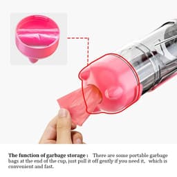 image-KOMMILIFE Portable Cat Dog Water Bottle Food Feeder Drinker Poop Dispenser 3 In 1 Leak-proof Multifunctional Dog Waterer Bottle