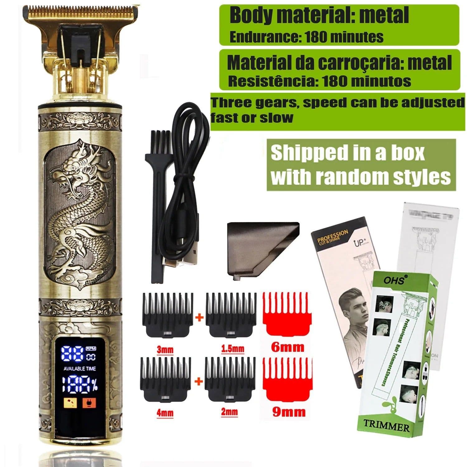 image-T9 Cordless Electric Hairber Shaver Hair Trimer Home Appliances Travel Barber Razors Shaving Machine for Men Trimmer Man