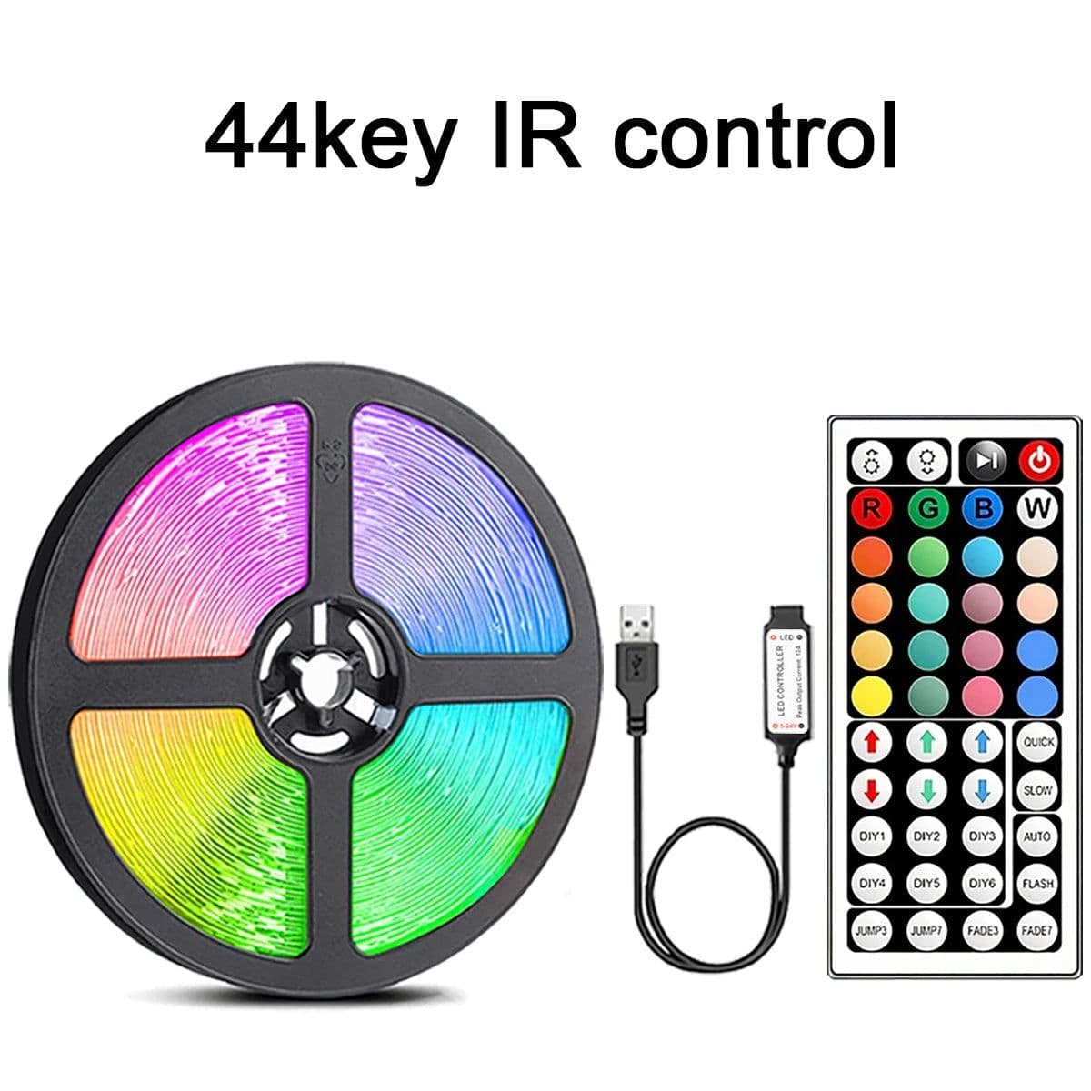 image-Led Strip Lights with 44 Key Remote Control 1m 5m 10m 20m RGB Tape Led Wall Room for Home Bedroom Party Decor TV Backlight