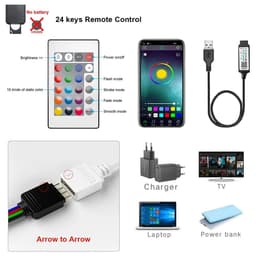 image-Tape Bluetooth USB LED Strip Light 5050 SMD 5V USB RGB Lights Flexible LED Lamp Tape Ribbon RGB Self-adhesive TV Desktop Diode