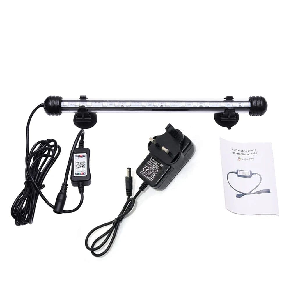 image-LED RGB Aquarium Light 18-38cm Bluetooth-compatible Colour Changing Fish Tank Lamp Waterproof Submersible Plant LED Lights Decor