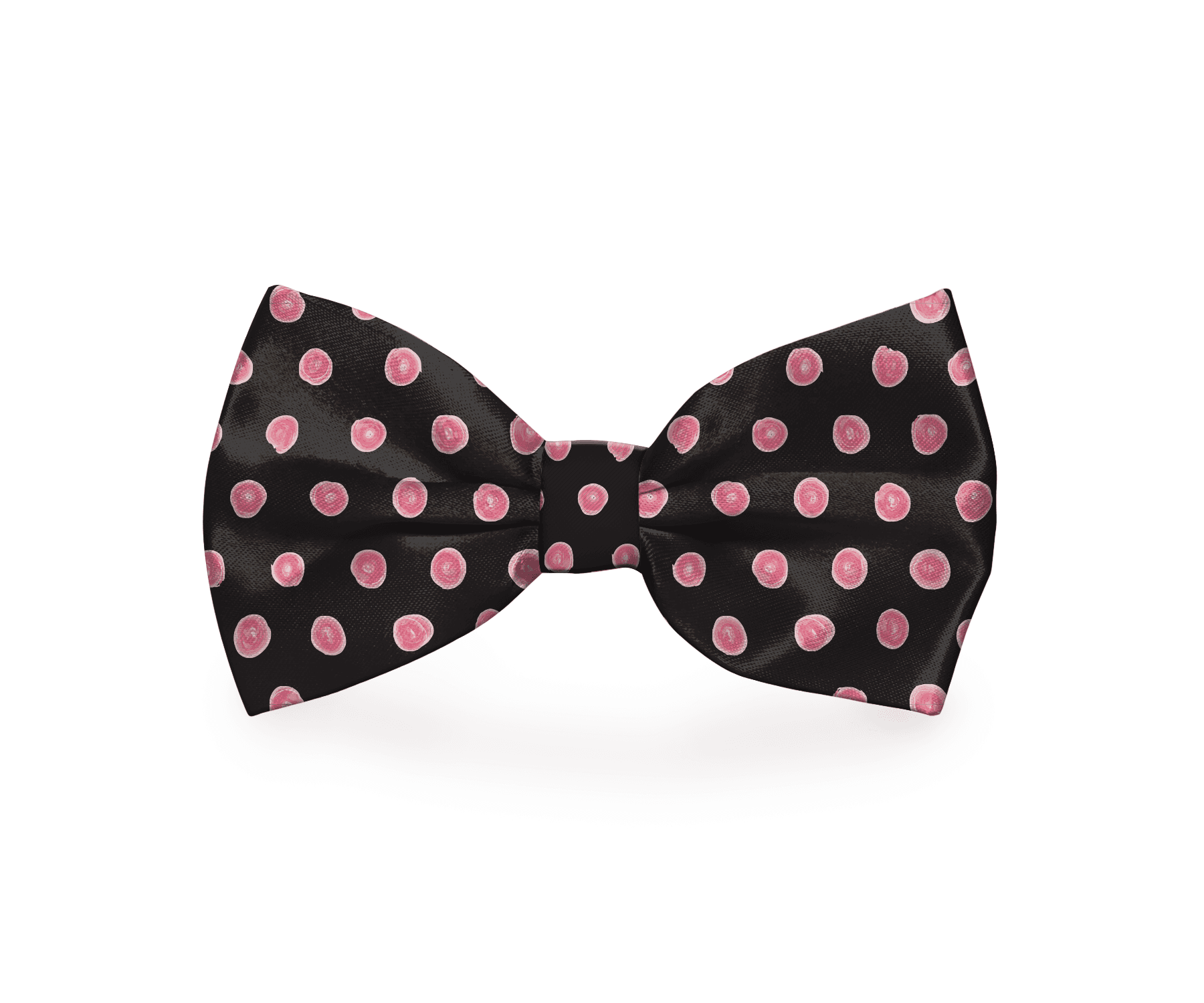 image-Polka-Dot Dog Bow Tie - Pink & Black - 2" x 4" Durable