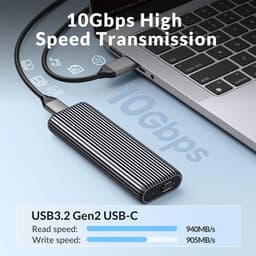 image-ORICO Tool Free Aluminum M2 NVMe SSD Enclosure 10Gbps PCIe Type C M.2 SSD Case NVMe M Key Solid State Drive Case Support UASP