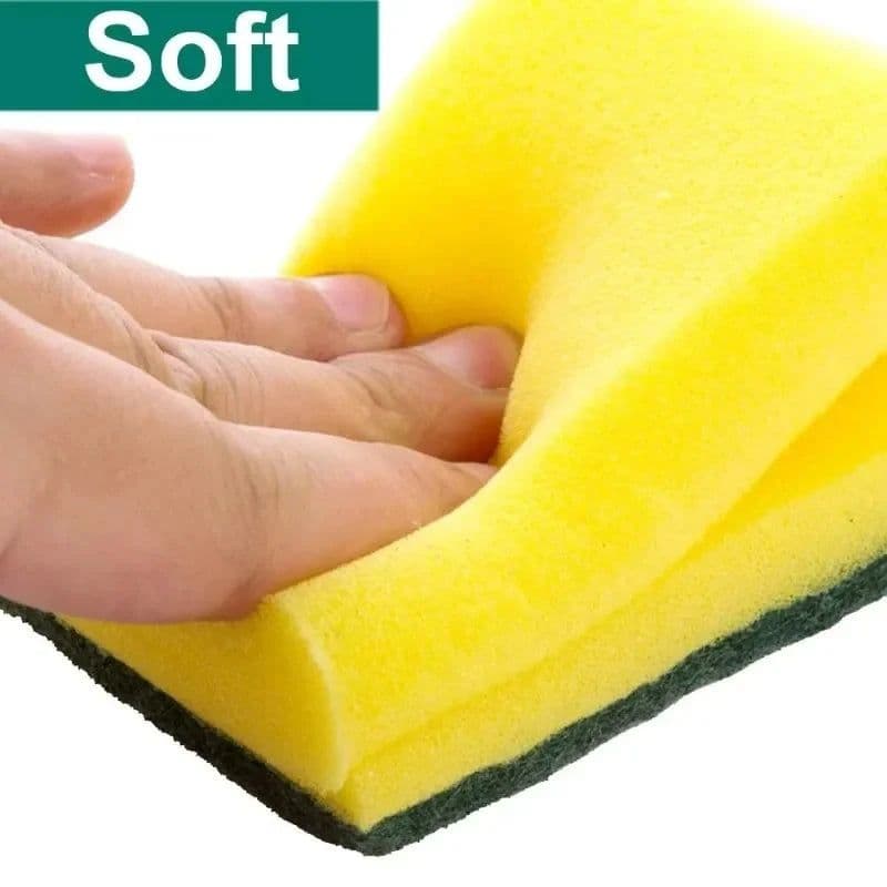 image-Highly absorbent double-sided sponge magic cleaning pot rust sponge cleaning brush kitchen grease cleaning tool