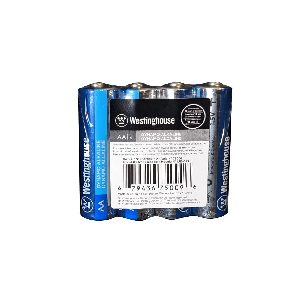 image-Westinghouse AA Dynamo Alkaline 4 Pack Shrink Wrap