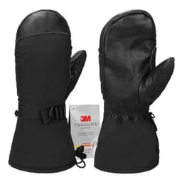 image-Thermal Leather Ski Gloves Velevt Keep Warm Winter Ski Skateboard Gloves Full Finger Windproof Climbing Riding Running Gloves