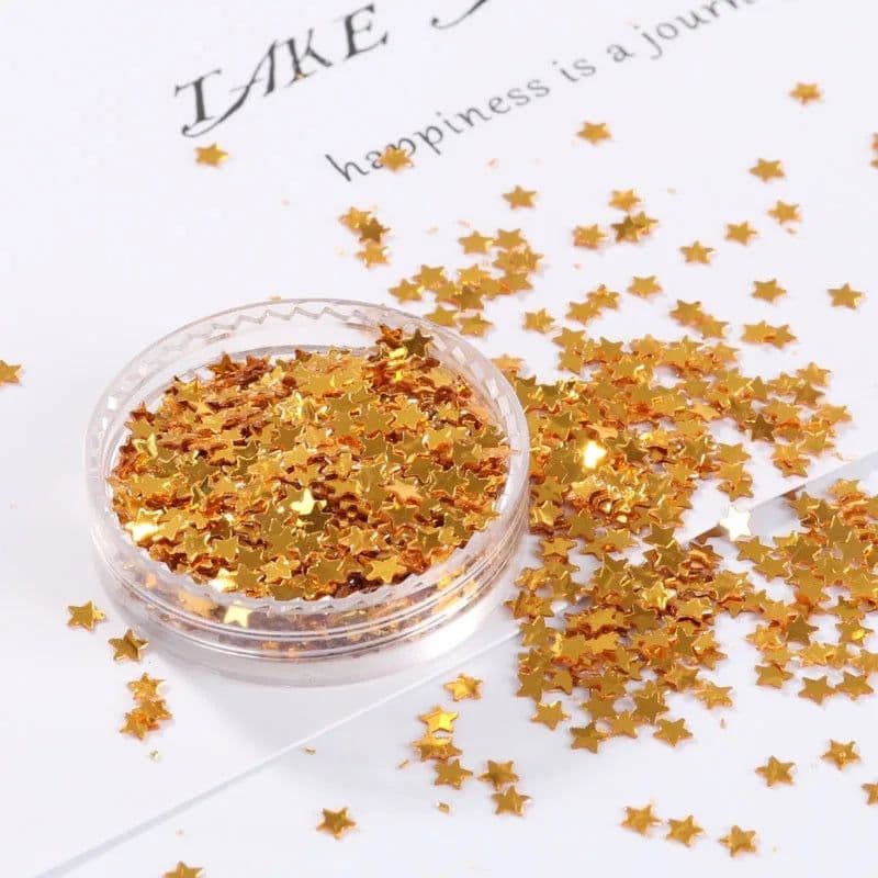 image-10g/Pack Light Gold Nail Sequin 3mm 4mm Star Shape Sequins Paillettes for Nails Beauty,Lady manicure,wedding decoration confetti